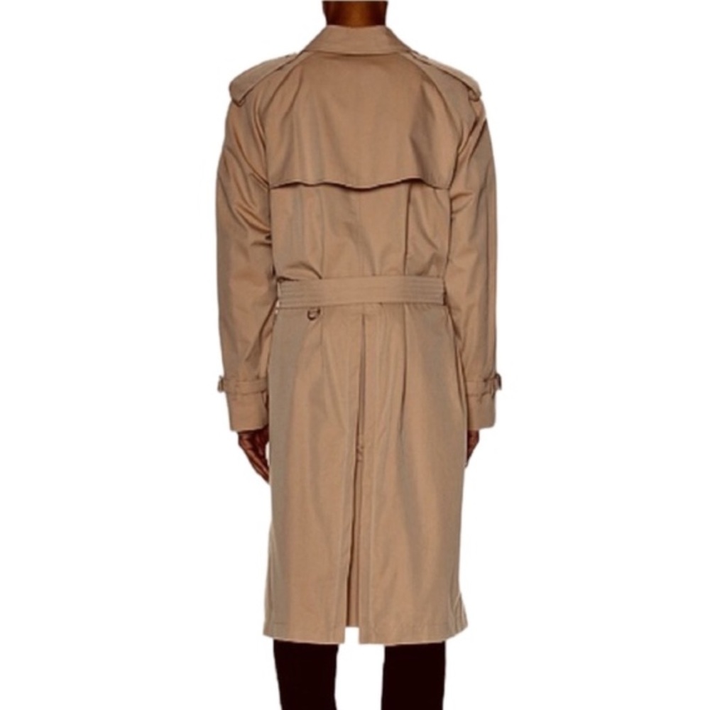 Burberry Double Breasted Long Khaki Trench Coat w/Removable Wool Lining Size 44 - Picture 2 of 16